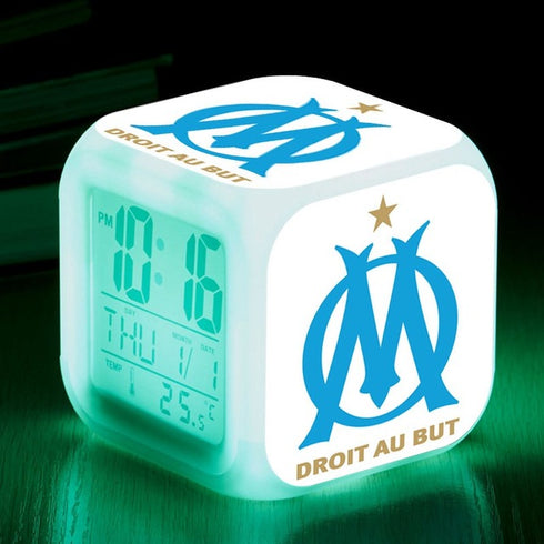 réveil alarme led football om Marseille cadeau foot enfant homme fan CLUB